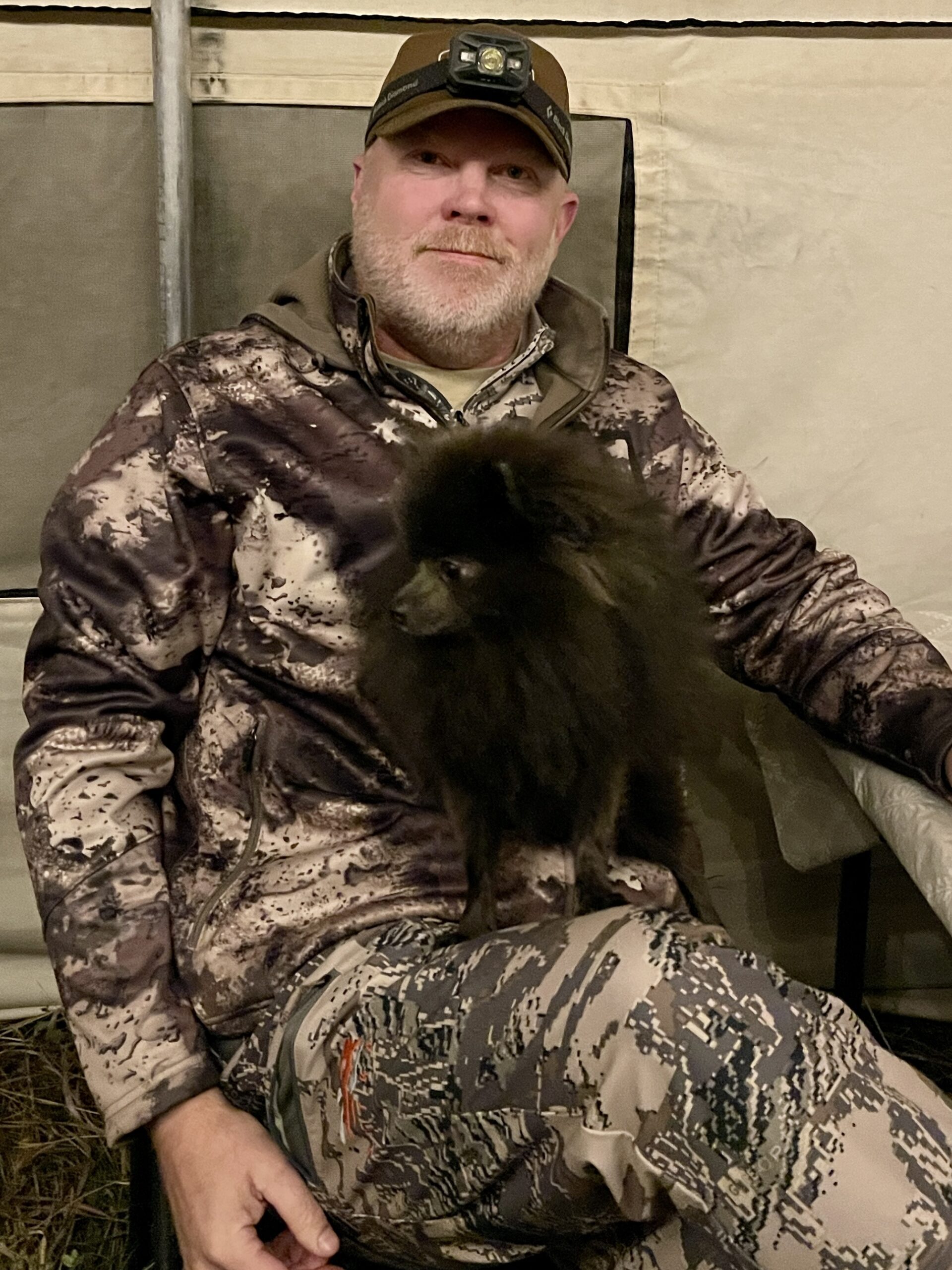 hunter with small dog hunter with small dog