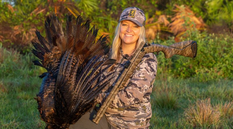 Woman hunter with Turkey